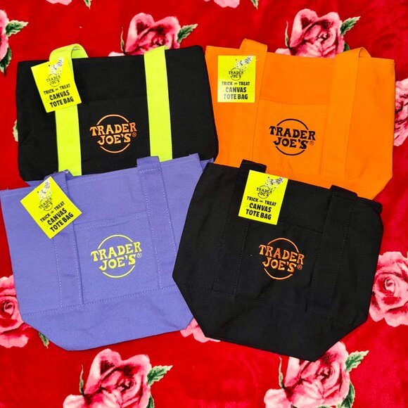Lot of 4 — 2025 Trader Joe’s Trick-or-Treat Mini Canvas Totes (Limited Edition) - Picture 2 of 15